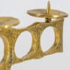 1 of the 2 Heinz Goll 3 Armed Brass Candleholders, Austria 1970 - Thumbnail Image 4