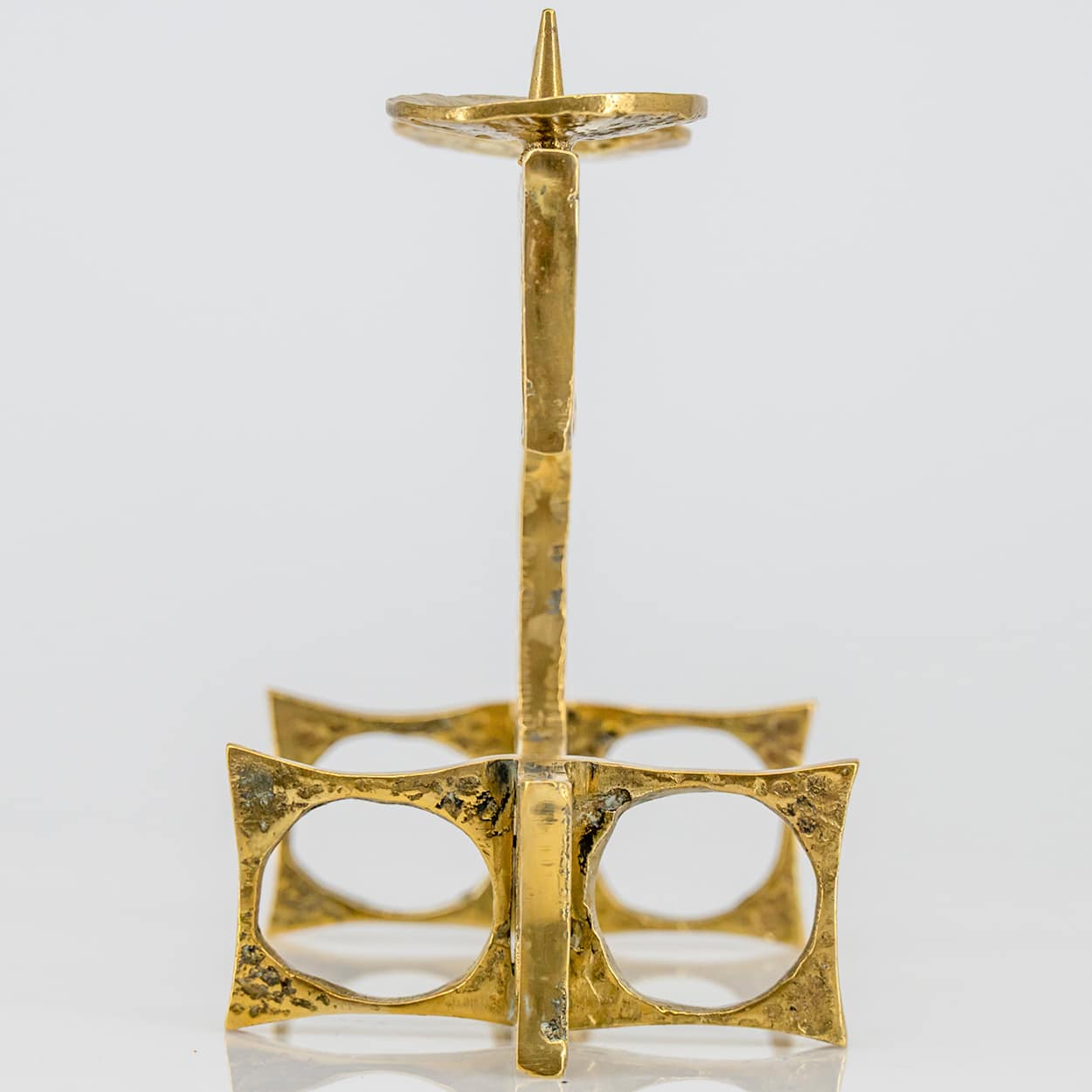 1 of the 2 Heinz Goll 3 Armed Brass Candleholders, Austria 1970 - Image 9
