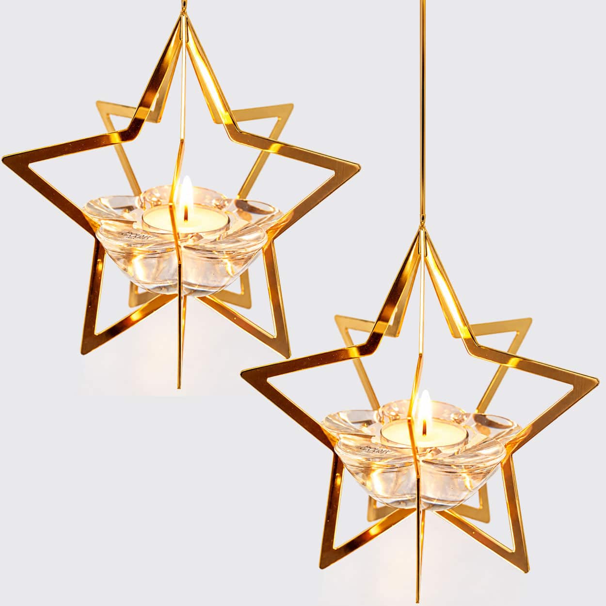 1 Of The 2 Holmegaard Golden Christmas Candleholder Star, Denmark 2006 - Image 1