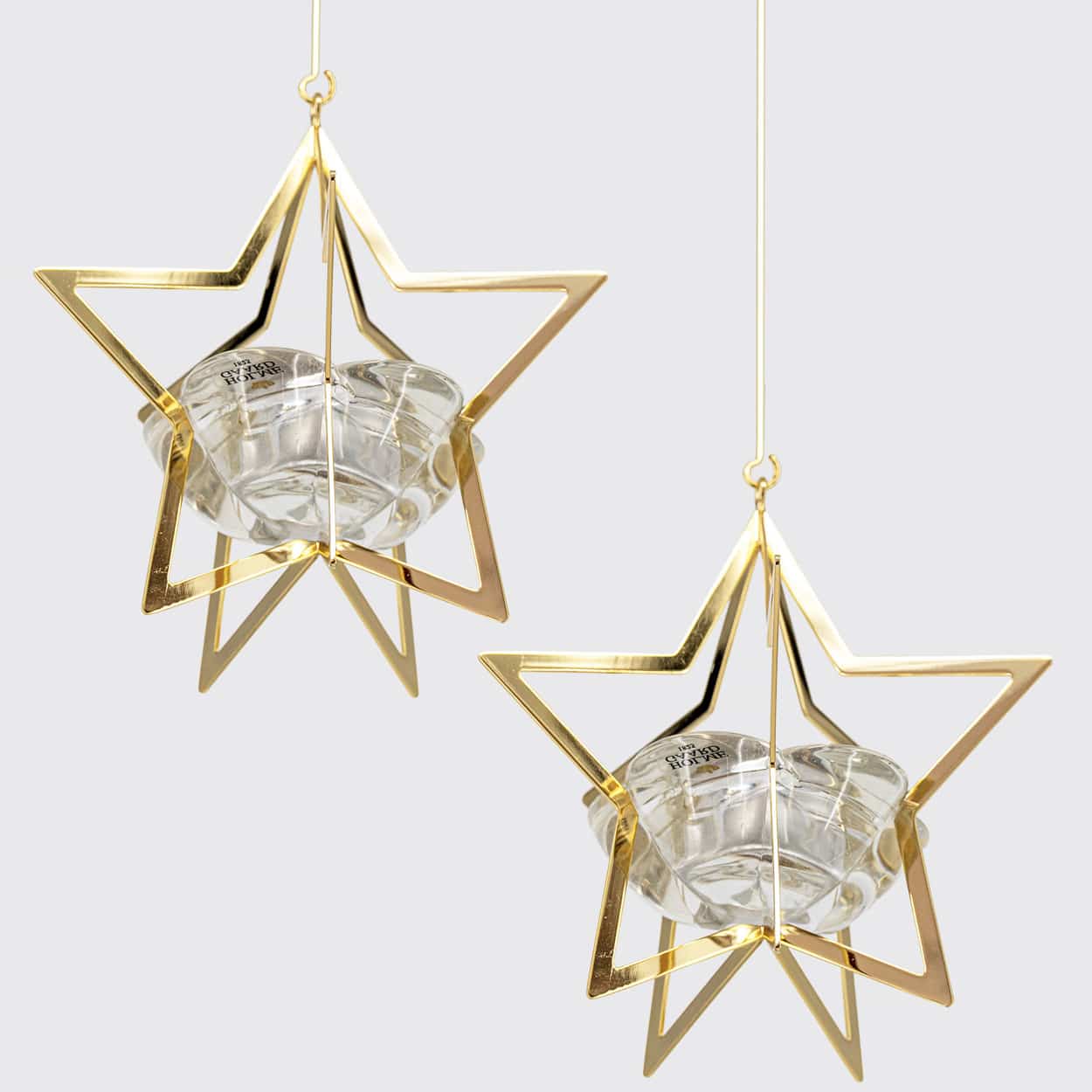1 Of The 2 Holmegaard Golden Christmas Candleholder Star, Denmark 2006 - Image 4