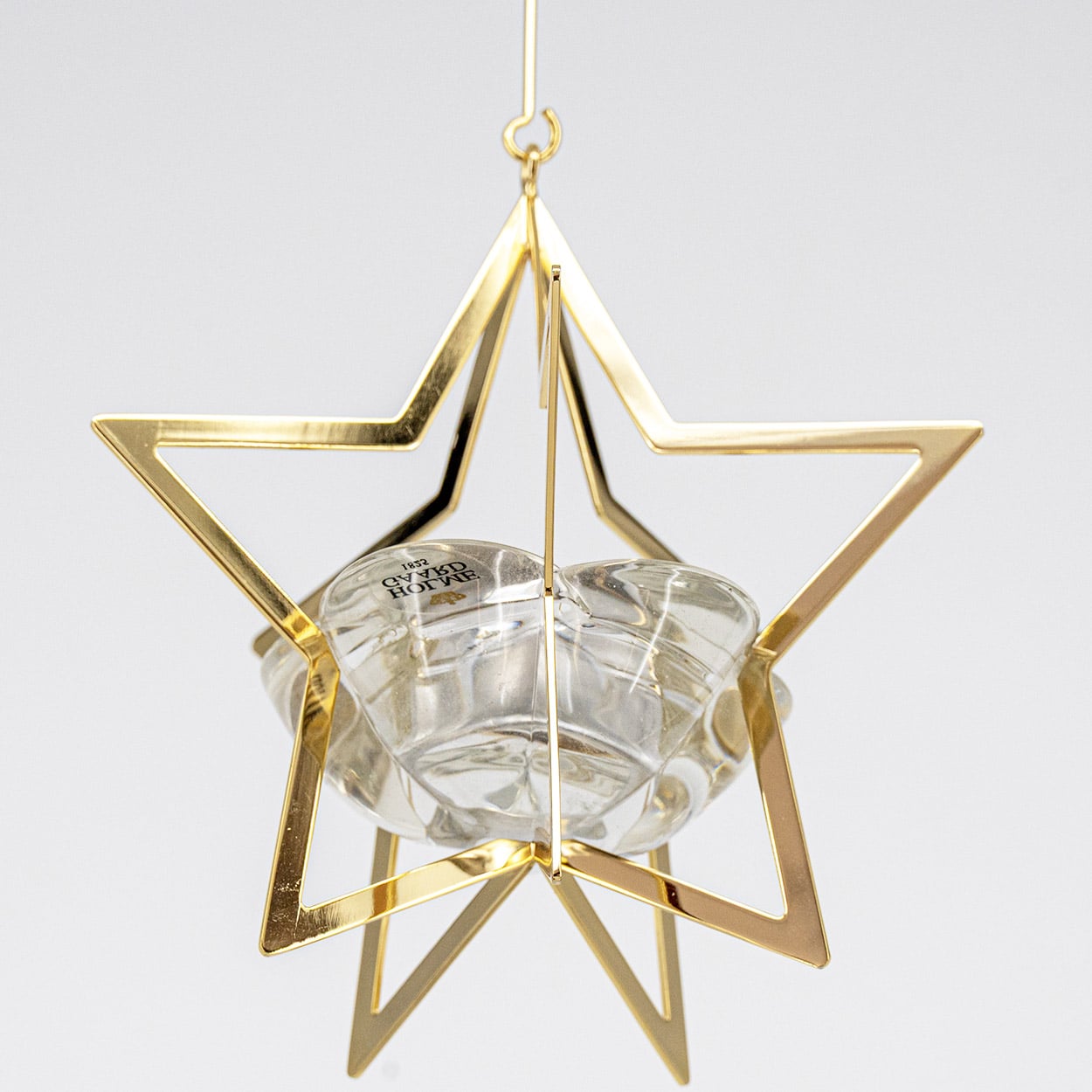 1 Of The 2 Holmegaard Golden Christmas Candleholder Star, Denmark 2006 - Image 2