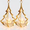 1 Of The 2 Holmegaard Golden Christmas Candleholder Tree, Denmark 2006 - Thumbnail Image 1