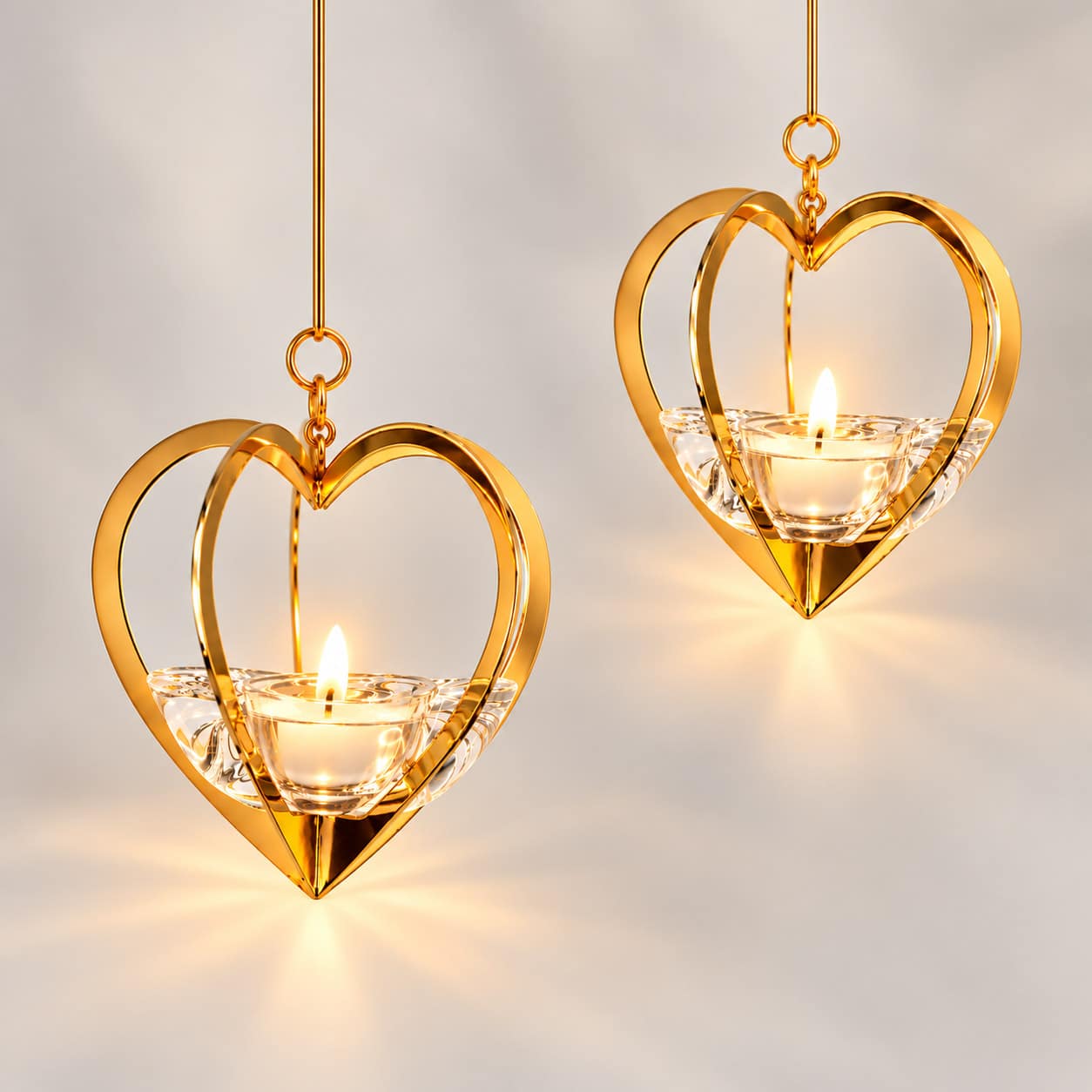 1 Of The 2 Holmegaard Golden Christmas Candleholder Heart, Denmark 2006 - Image 9