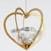 1 Of The 2 Holmegaard Golden Christmas Candleholder Heart, Denmark 2006 - Thumbnail Image 2