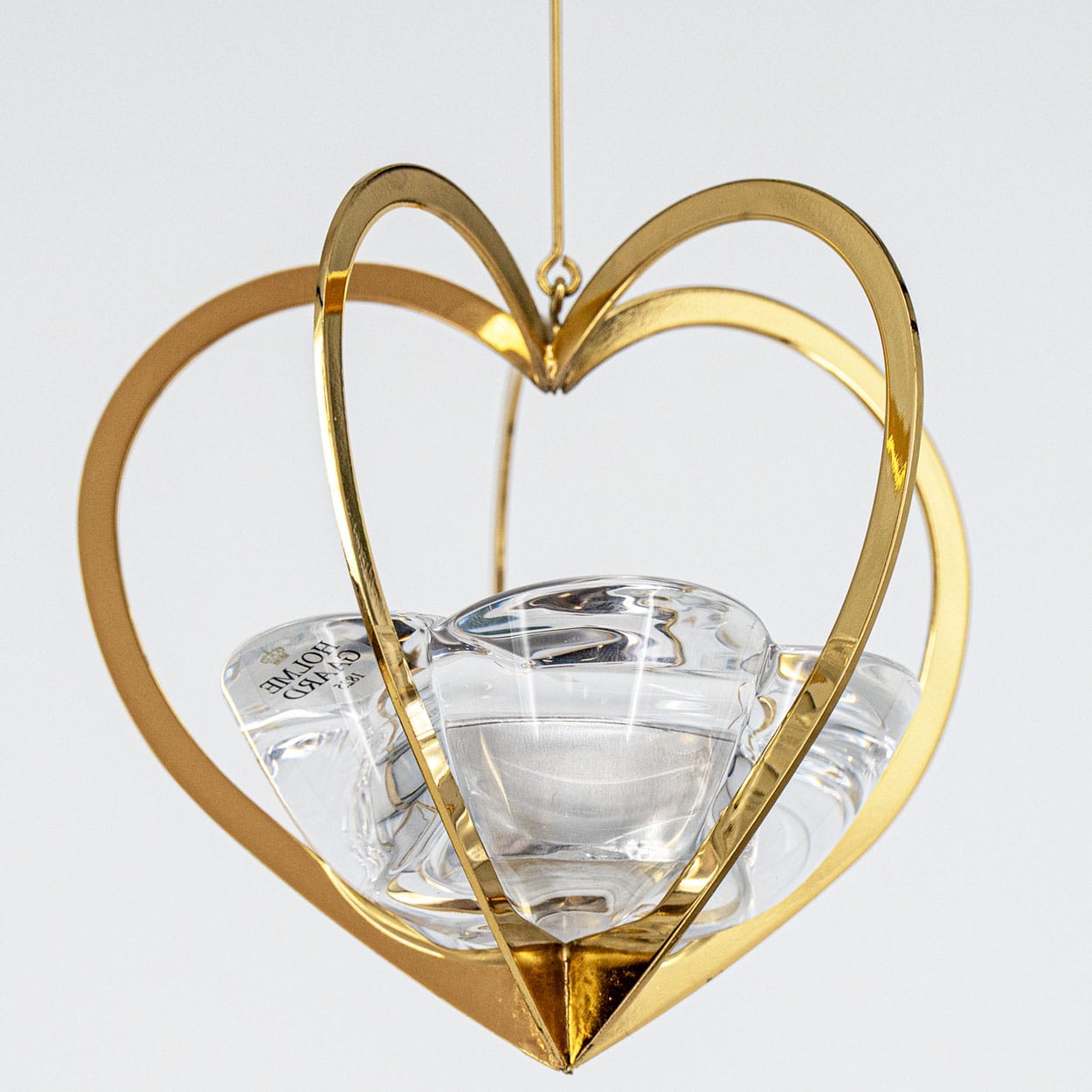 1 Of The 2 Holmegaard Golden Christmas Candleholder Heart, Denmark 2006 - Image 2