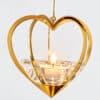 1 Of The 2 Holmegaard Golden Christmas Candleholder Heart, Denmark 2006 - Thumbnail Image 3