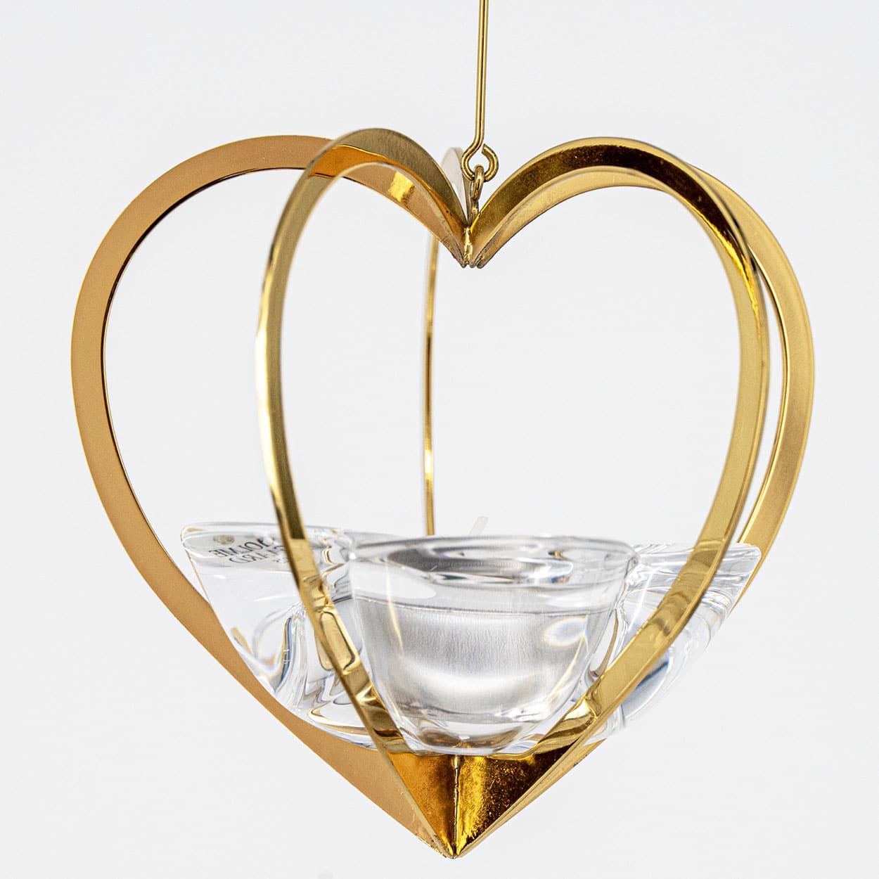 1 Of The 2 Holmegaard Golden Christmas Candleholder Heart, Denmark 2006 - Image 4
