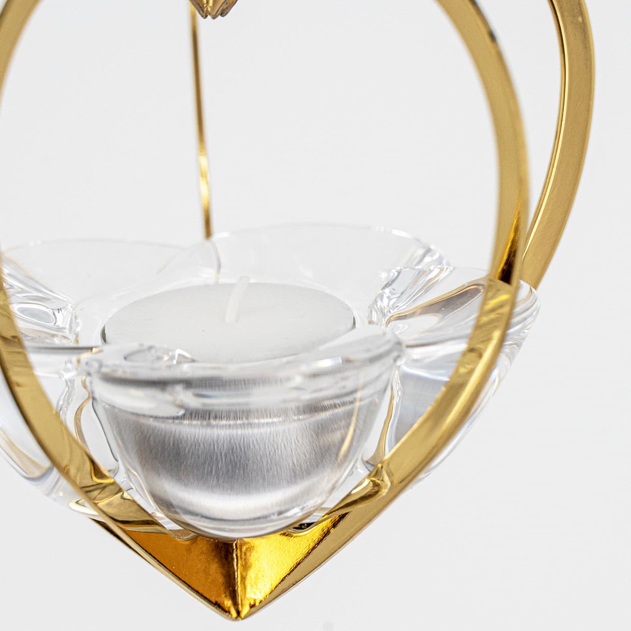 1 Of The 2 Holmegaard Golden Christmas Candleholder Heart, Denmark 2006 - Image 6