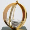 1 Of The 2 Holmegaard Golden Christmas Candleholder Ball, Denmark 2004 - Thumbnail Image 2