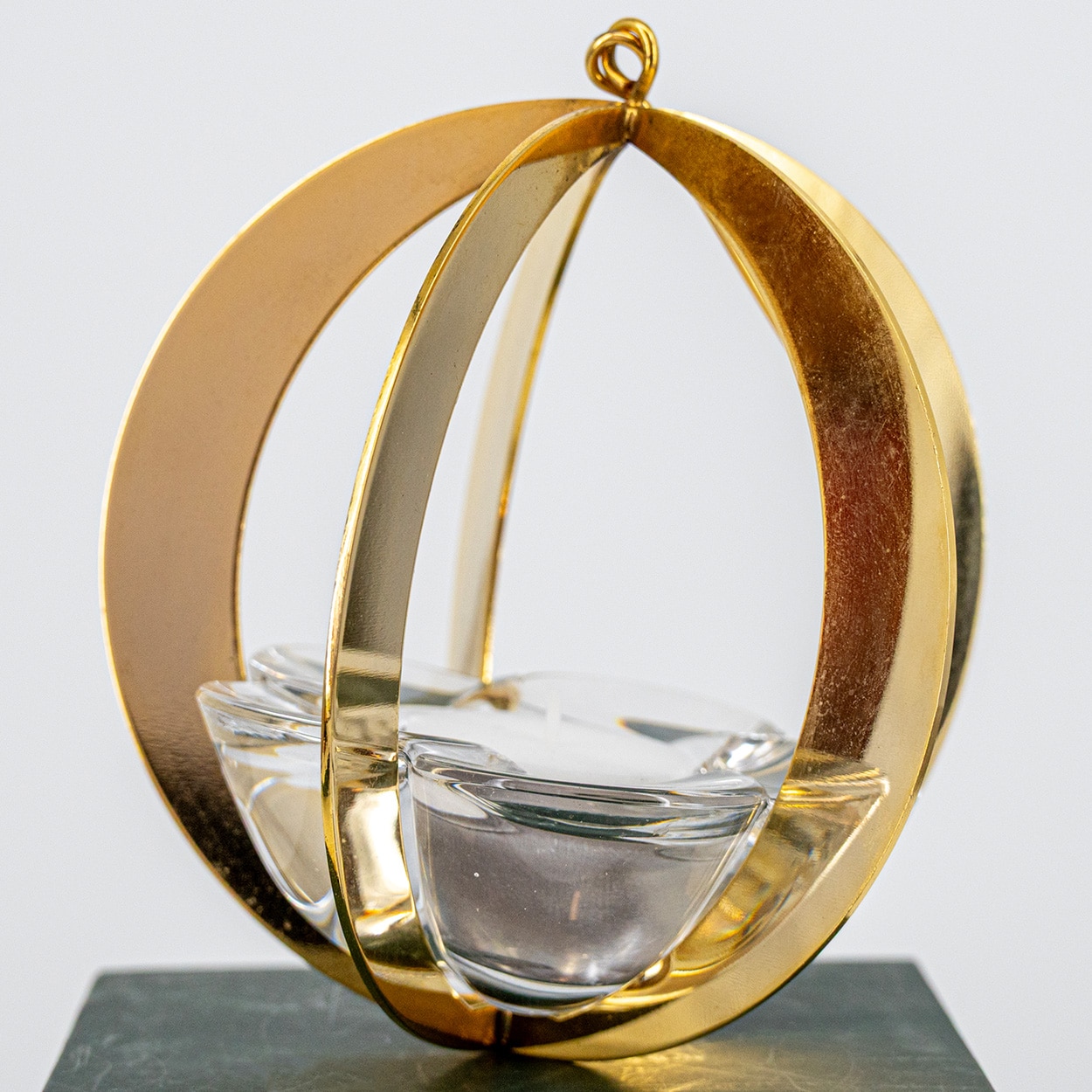 1 Of The 2 Holmegaard Golden Christmas Candleholder Ball, Denmark 2004 - Image 2