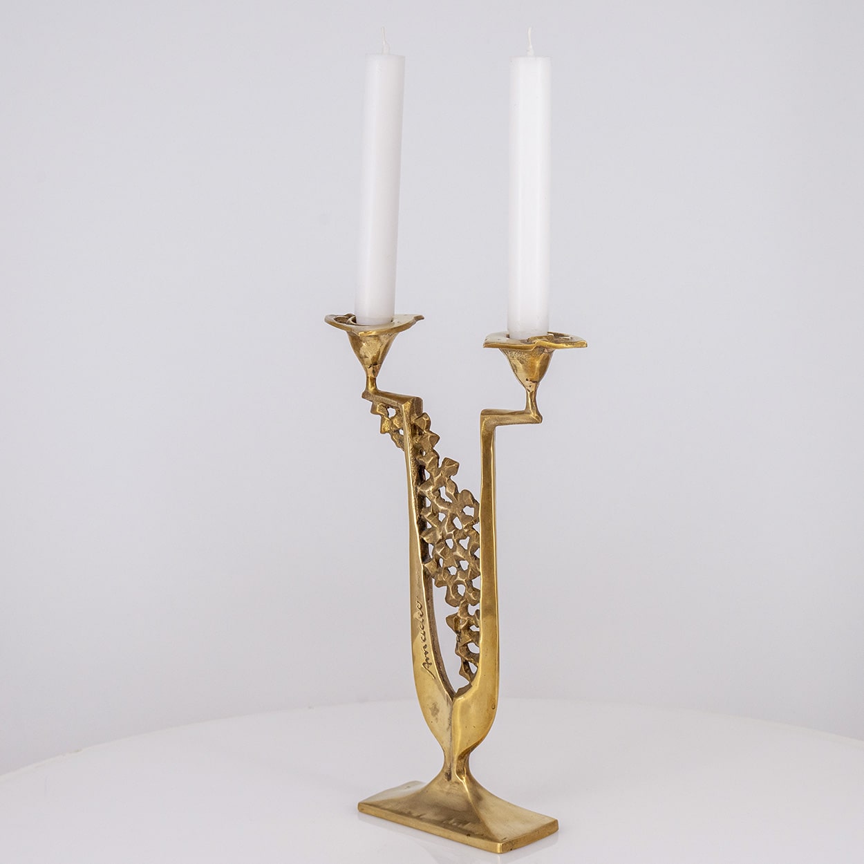 Pair of Large Kurt Jesch Amadeo Fratelli Tonini Candlelabras Brass ,1960 - Image 8