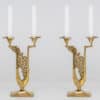 Pair of Large Kurt Jesch Amadeo Fratelli Tonini Candlelabras Brass ,1960 - Thumbnail Image 1