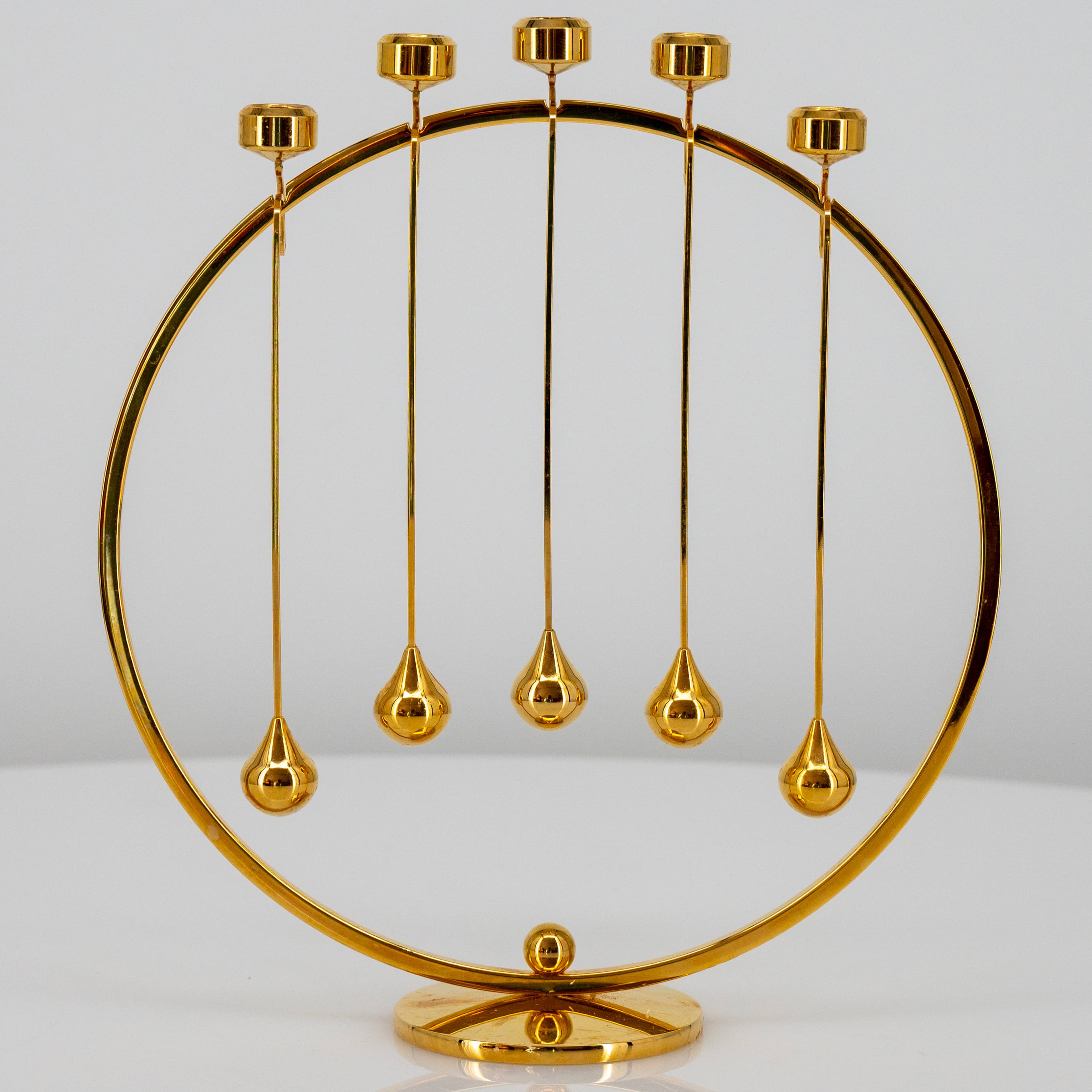 24 Carat Advent Candleholder Annual Ring, Incl LED Candles Denmark, 1970 - Image 2