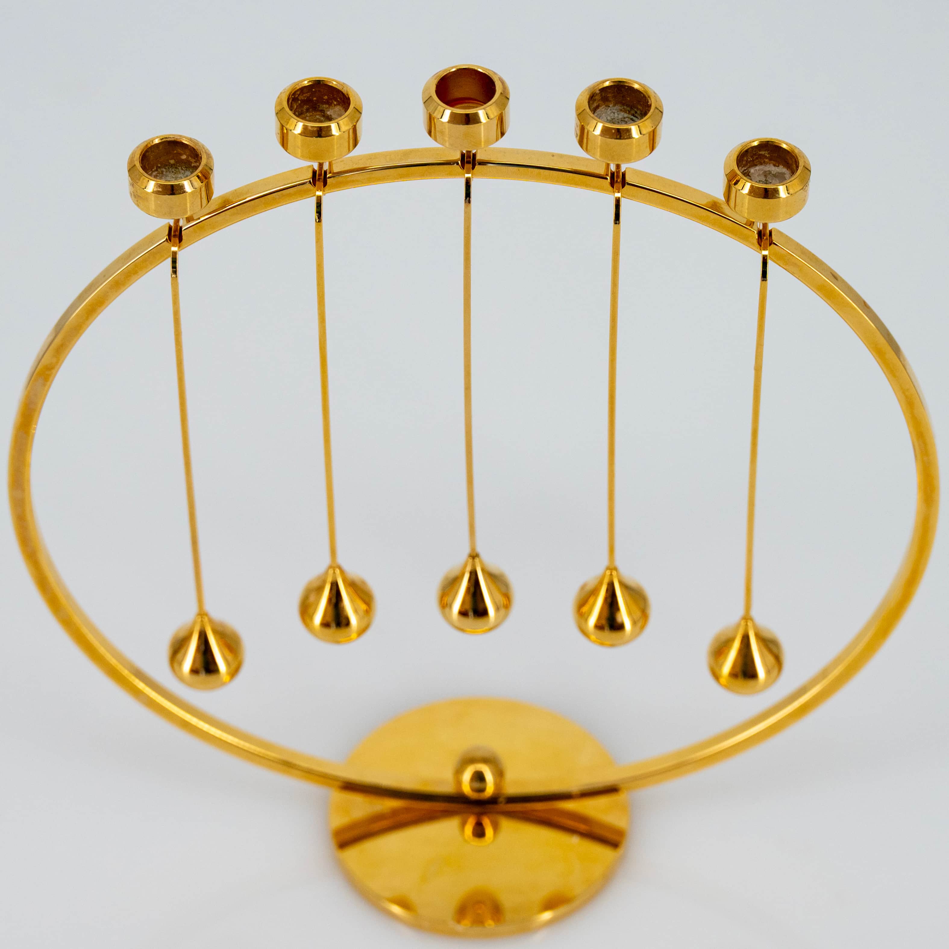 24 Carat Advent Candleholder Annual Ring, Incl LED Candles Denmark, 1970 - Image 4