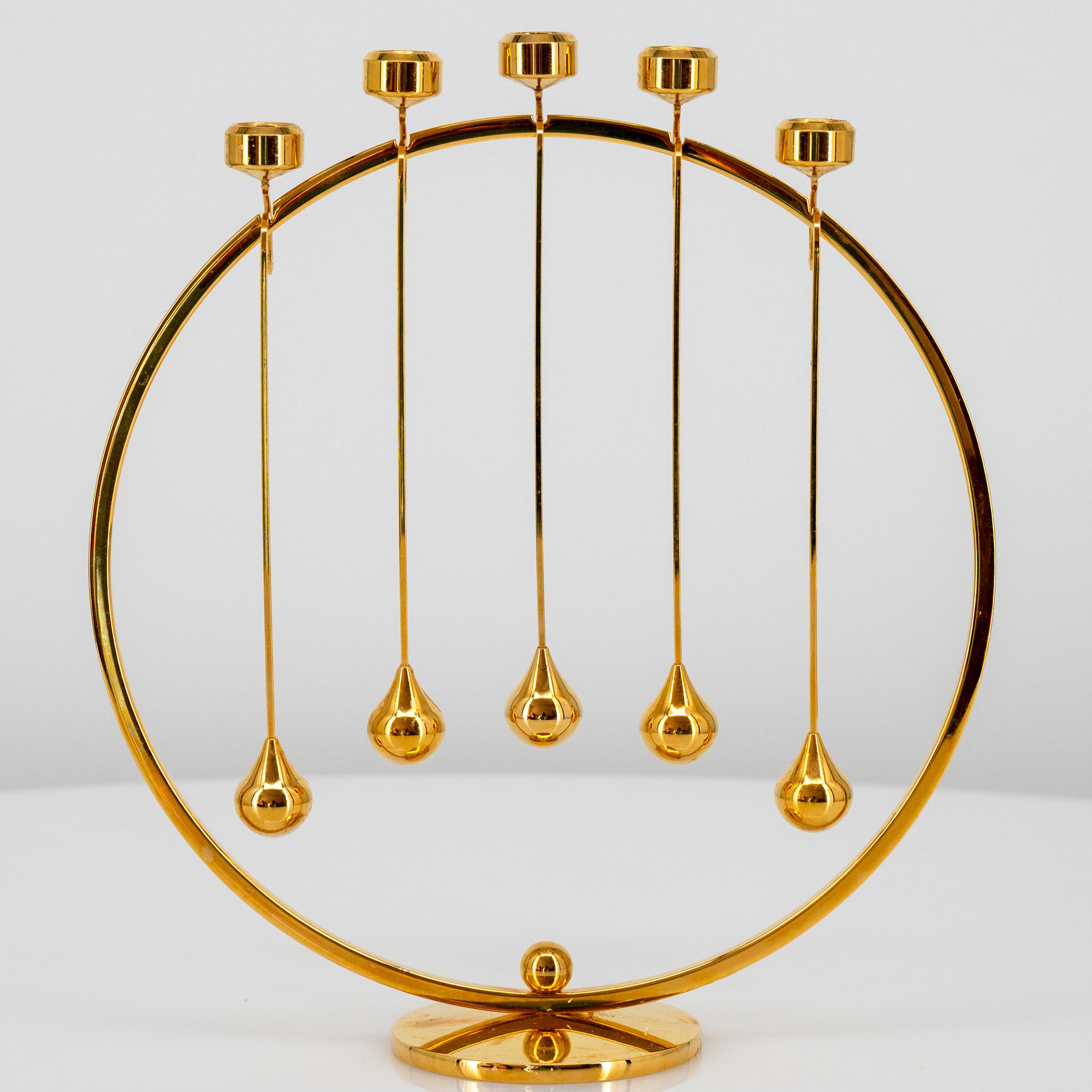 24 Carat Advent Candleholder Annual Ring, Incl LED Candles Denmark, 1970 - Image 7
