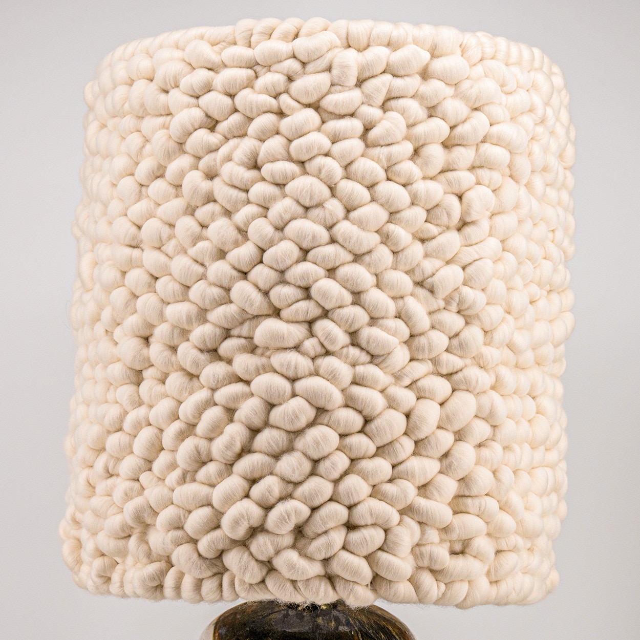 XXL Jeppe Hagedorn Ceramic Lamp, Custom Merino Wool Shade, Denmark 1960s - Image 4