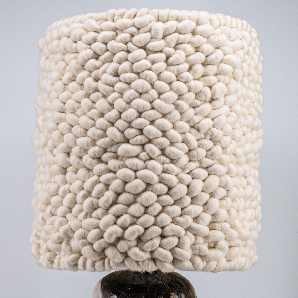 XXL Jeppe Hagedorn Ceramic Lamp, Custom Merino Wool Shade, Denmark 1960s - Image 11