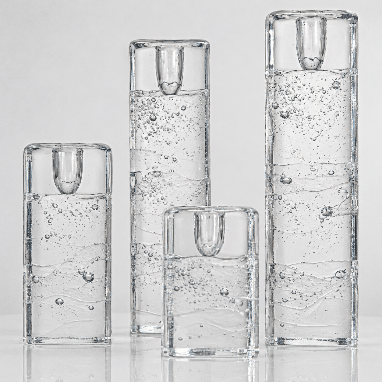 Set of 4 Ice Block Candleholders by Timo Sarpaneva, 1960s - Image 3