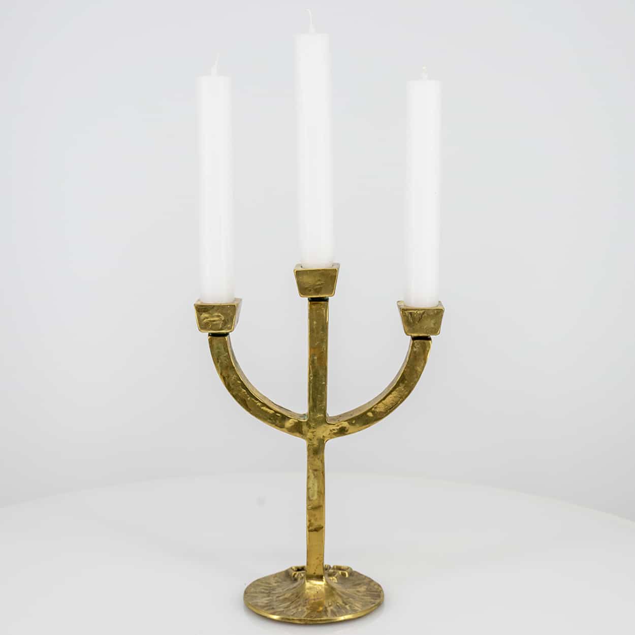 1 of the 2 Kurt Jesch Amadeo Solid Bronze Three Arm Candlelabra Brass, 1960 - Image 6
