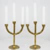 1 of the 2 Kurt Jesch Amadeo Solid Bronze Three Arm Candlelabra Brass, 1960 - Thumbnail Image 1