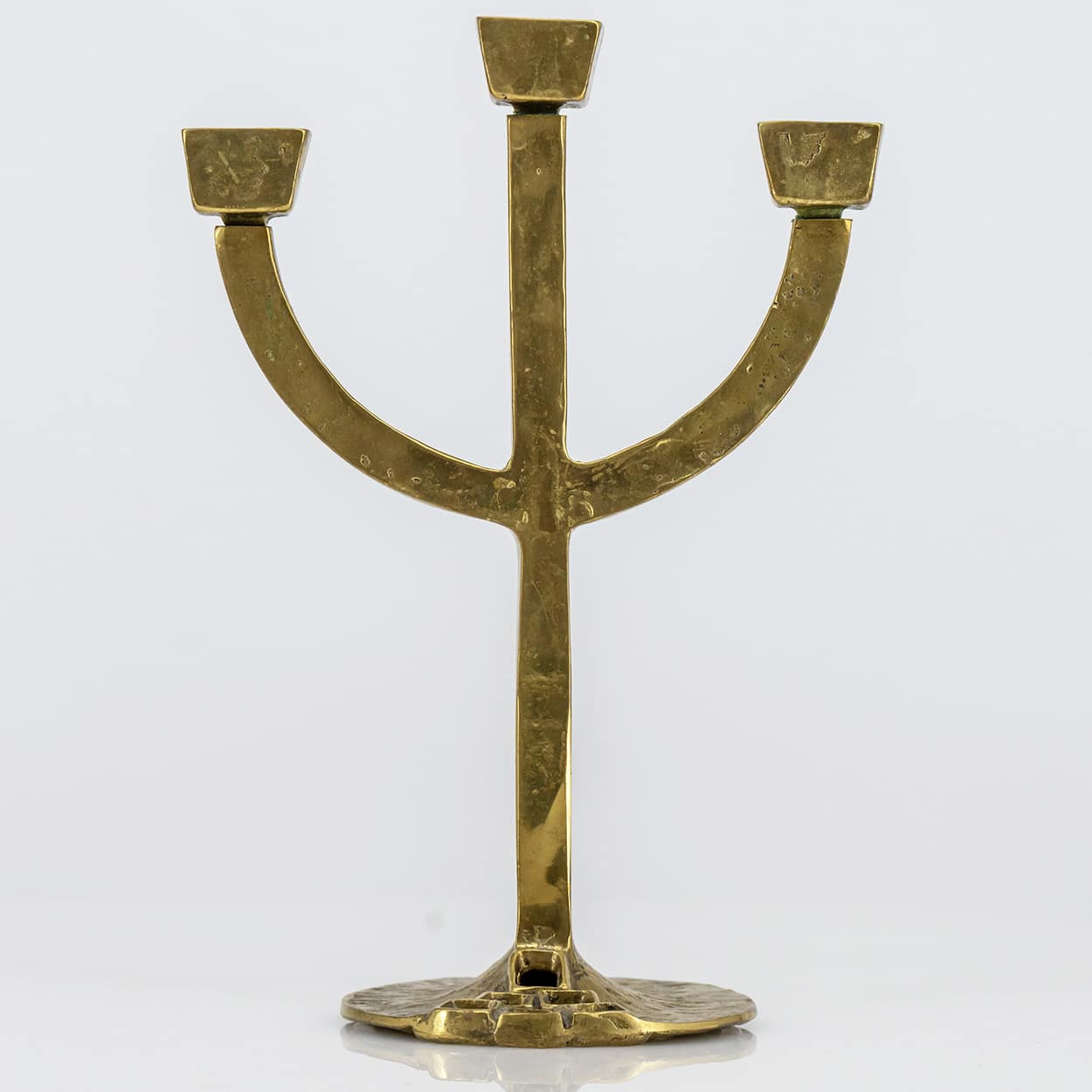 1 of the 2 Kurt Jesch Amadeo Solid Bronze Three Arm Candlelabra Brass, 1960 - Image 9