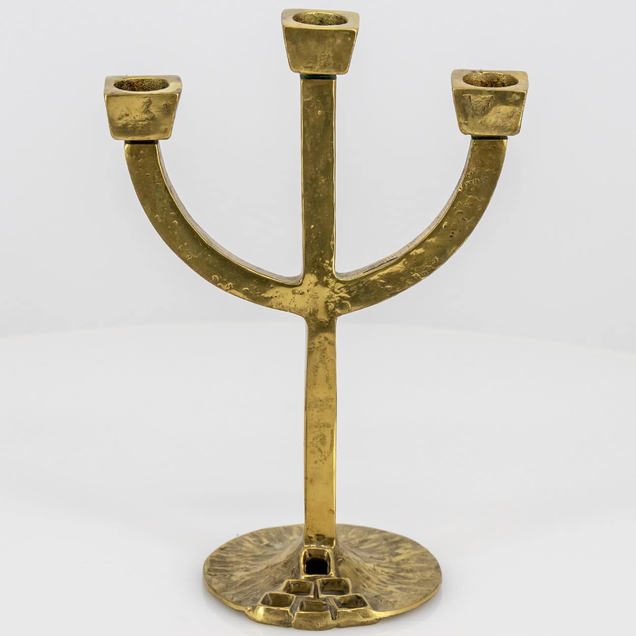 1 of the 2 Kurt Jesch Amadeo Solid Bronze Three Arm Candlelabra Brass, 1960 - Image 11