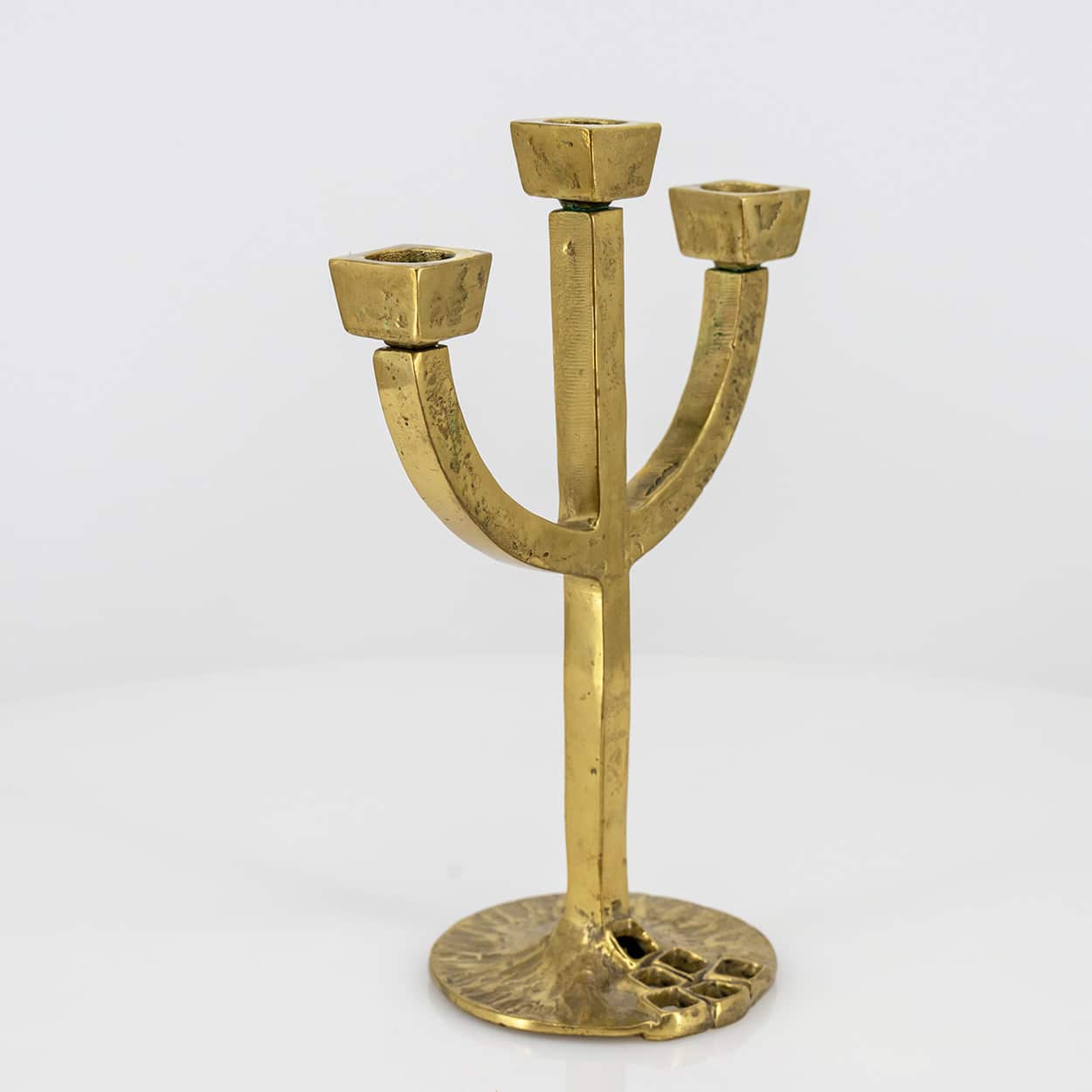 1 of the 2 Kurt Jesch Amadeo Solid Bronze Three Arm Candlelabra Brass, 1960 - Image 7
