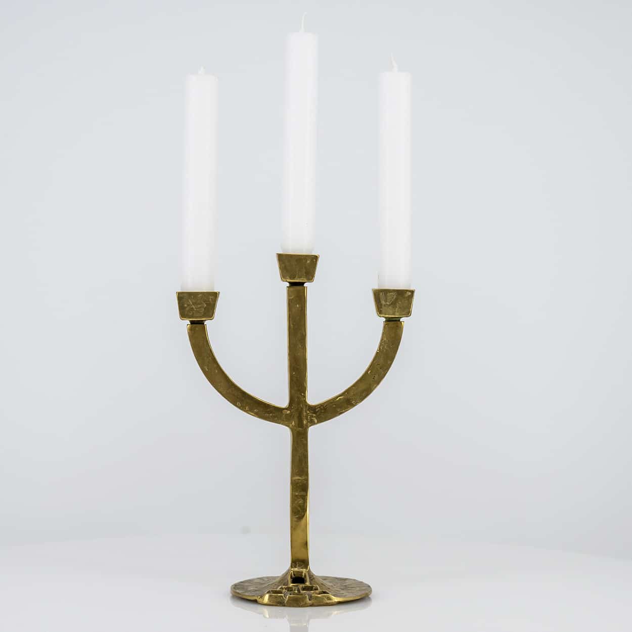 1 of the 2 Kurt Jesch Amadeo Solid Bronze Three Arm Candlelabra Brass, 1960 - Image 10