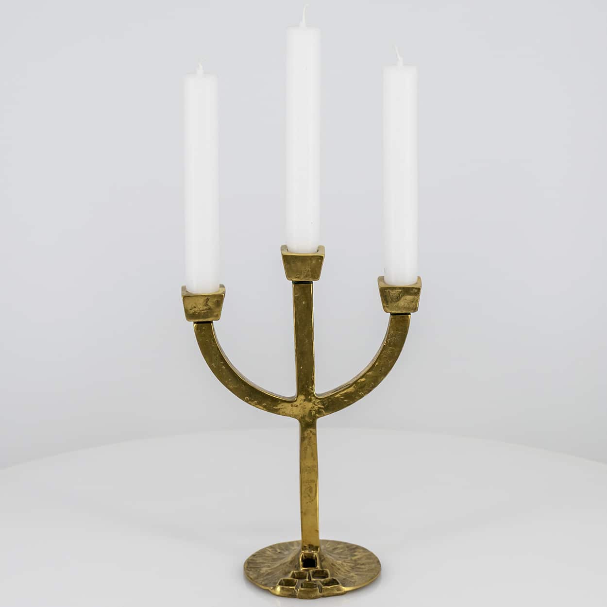 1 of the 2 Kurt Jesch Amadeo Solid Bronze Three Arm Candlelabra Brass, 1960 - Image 8