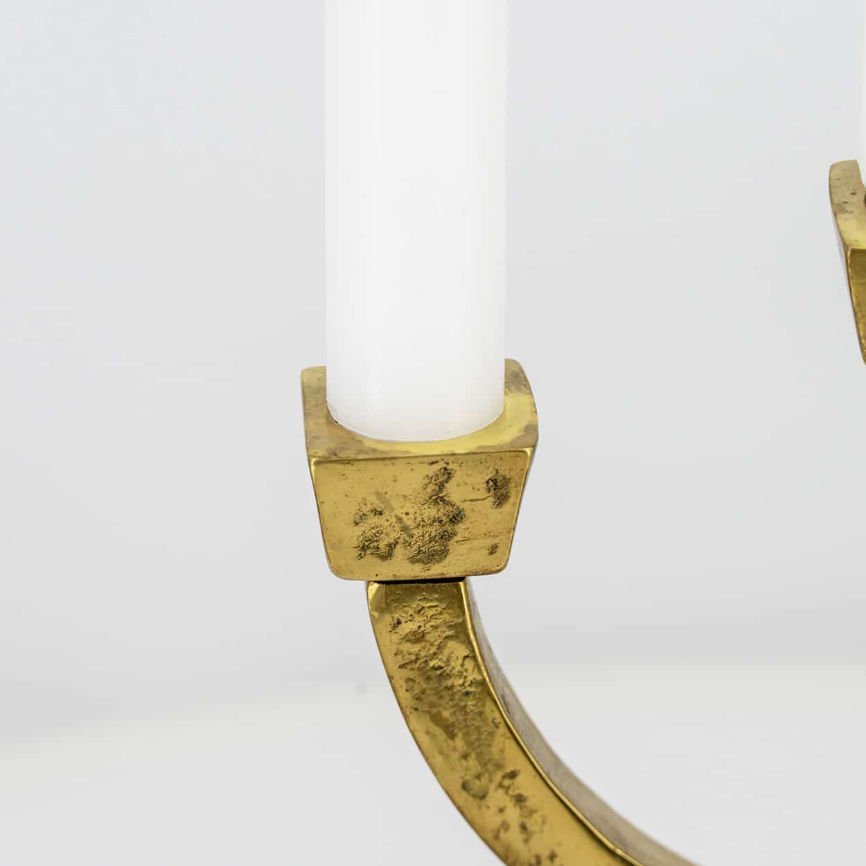 1 of the 2 Kurt Jesch Amadeo Solid Bronze Three Arm Candlelabra Brass, 1960 - Image 4