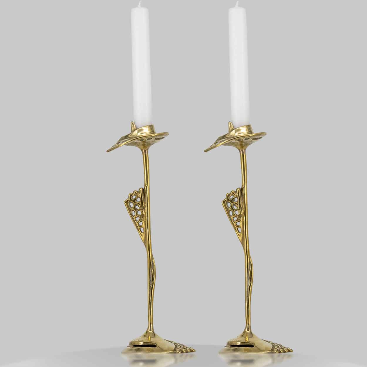 Pair of Kurt Jesch Amadeo Fratelli Tonini Candlelabras Brass ,1960 - Image 1