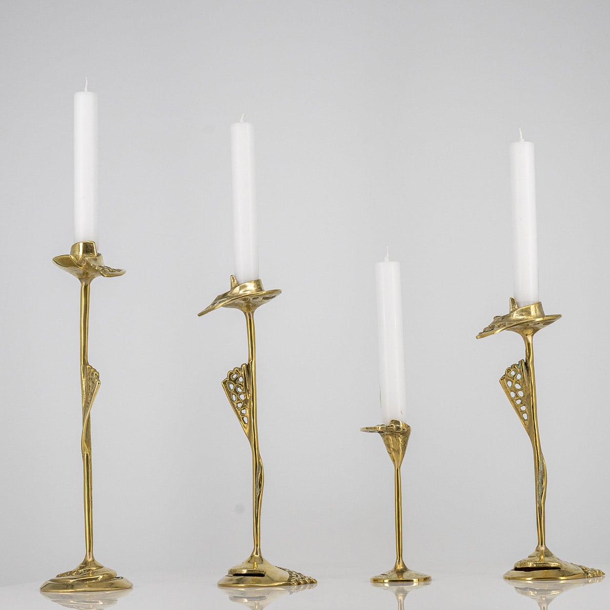 Set of 4 Kurt Jesch Amadeo Fratelli Tonini Candlelabras Brass,1960 - Image 10