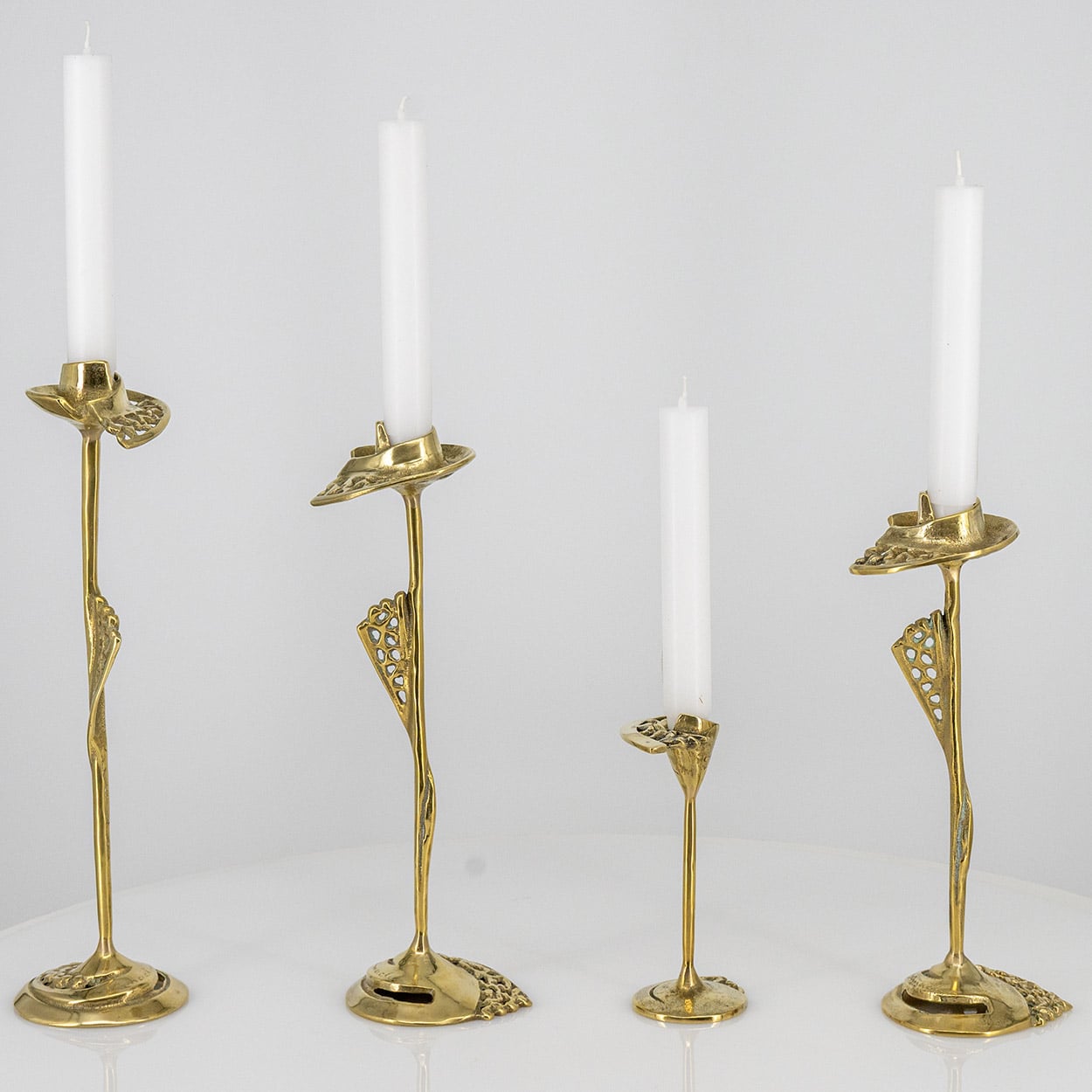 Set of 4 Kurt Jesch Amadeo Fratelli Tonini Candlelabras Brass,1960 - Image 2