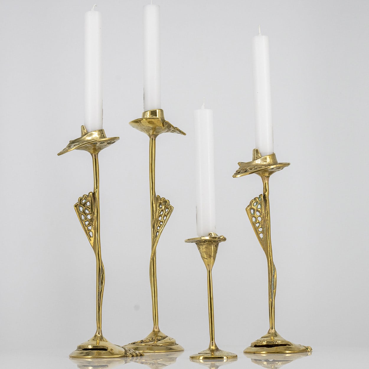 Set of 4 Kurt Jesch Amadeo Fratelli Tonini Candlelabras Brass,1960 - Image 5