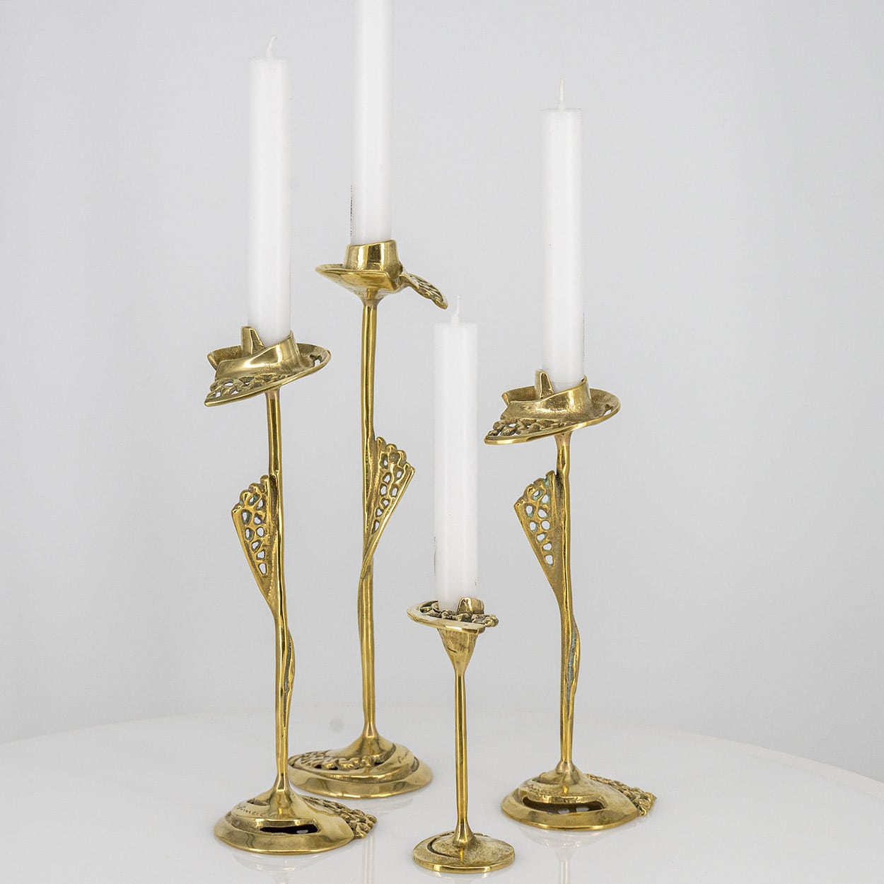 Set of 4 Kurt Jesch Amadeo Fratelli Tonini Candlelabras Brass,1960 - Image 1