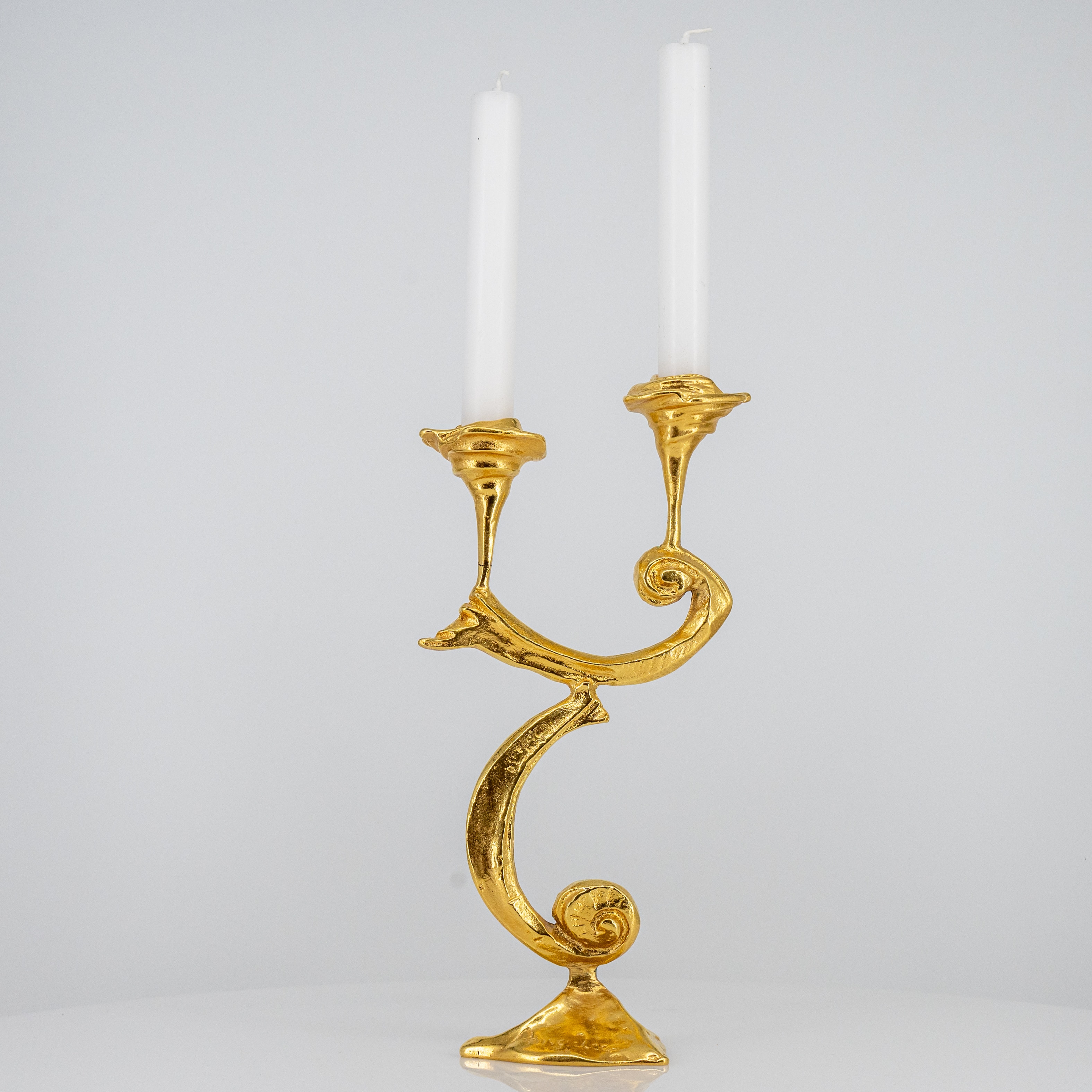 Kurt Jesch Amadeo Organic Sculptural 2-Armed Glossy Candleholder, 1960 - Image 1