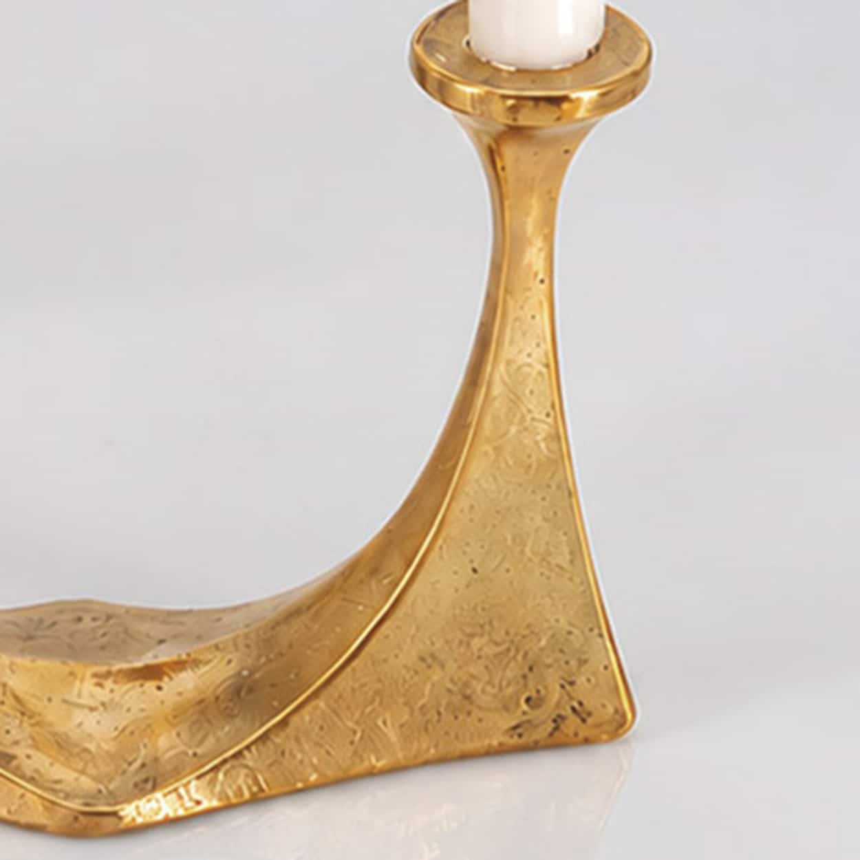 1 of the 2 Arm Bronze Handcrafted Table Candlesticks Tharjes, 1950 - Image 3