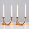 1 of the 2 Arm Bronze Handcrafted Table Candlesticks Tharjes, 1950 - Thumbnail Image 2