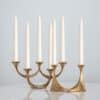 Set Of Two and five Arm Bronze Handcrafted Table Candlesticks Tharjes,1950 - Thumbnail Image 1