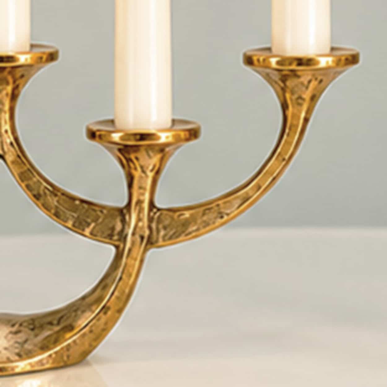 Set Of Two and five Arm Bronze Handcrafted Table Candlesticks Tharjes,1950 - Image 2