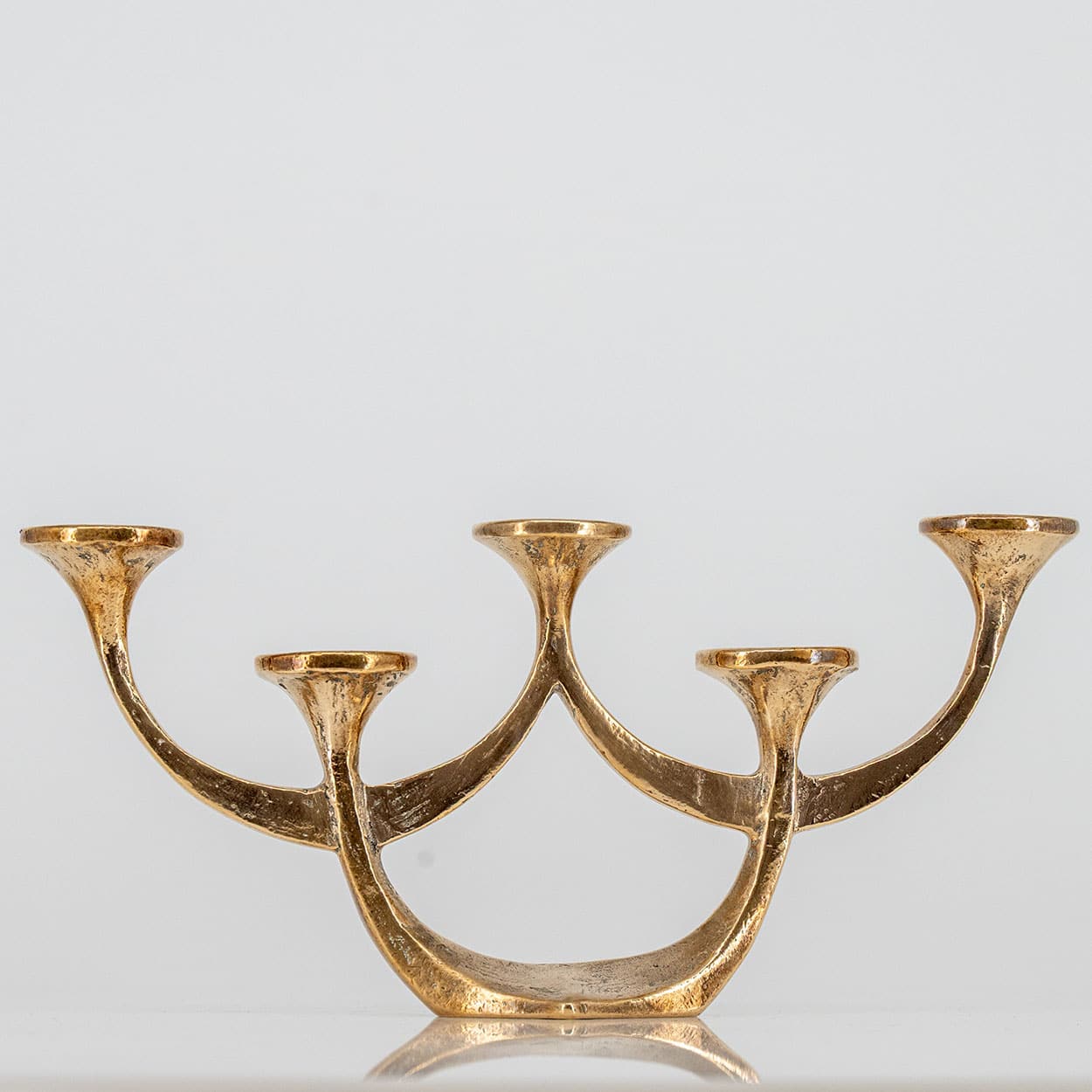 Five-Arm Bronze Handcrafted Table Candlesticks Tharjes, 1950 - Image 8