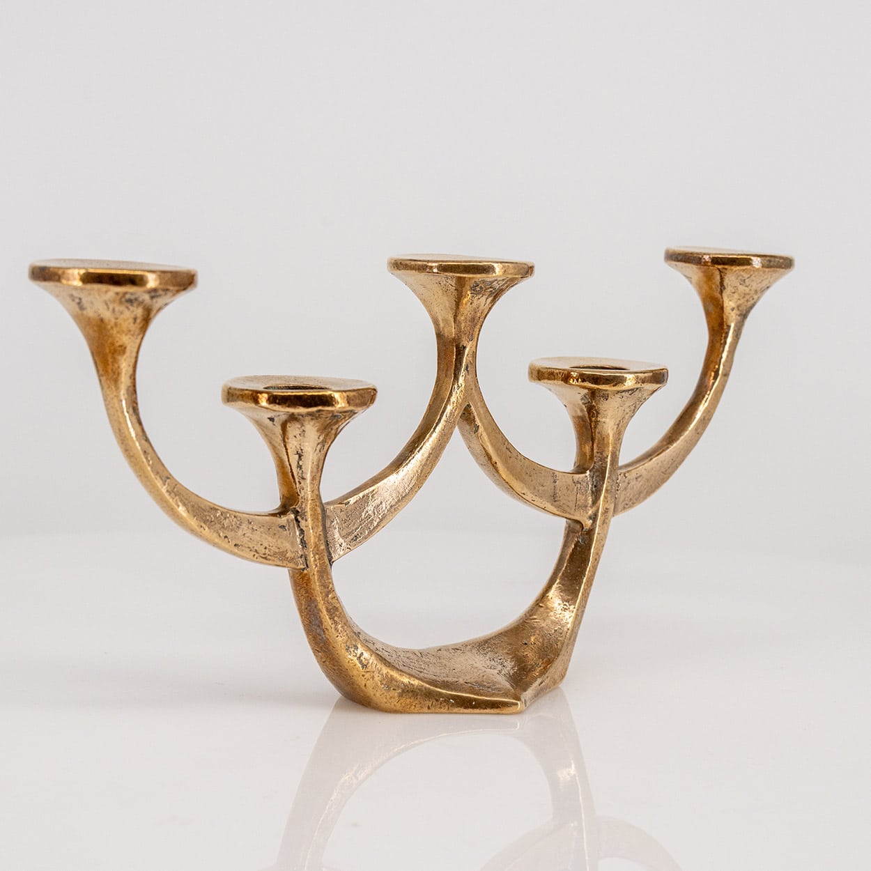 Five-Arm Bronze Handcrafted Table Candlesticks Tharjes, 1950 - Image 6