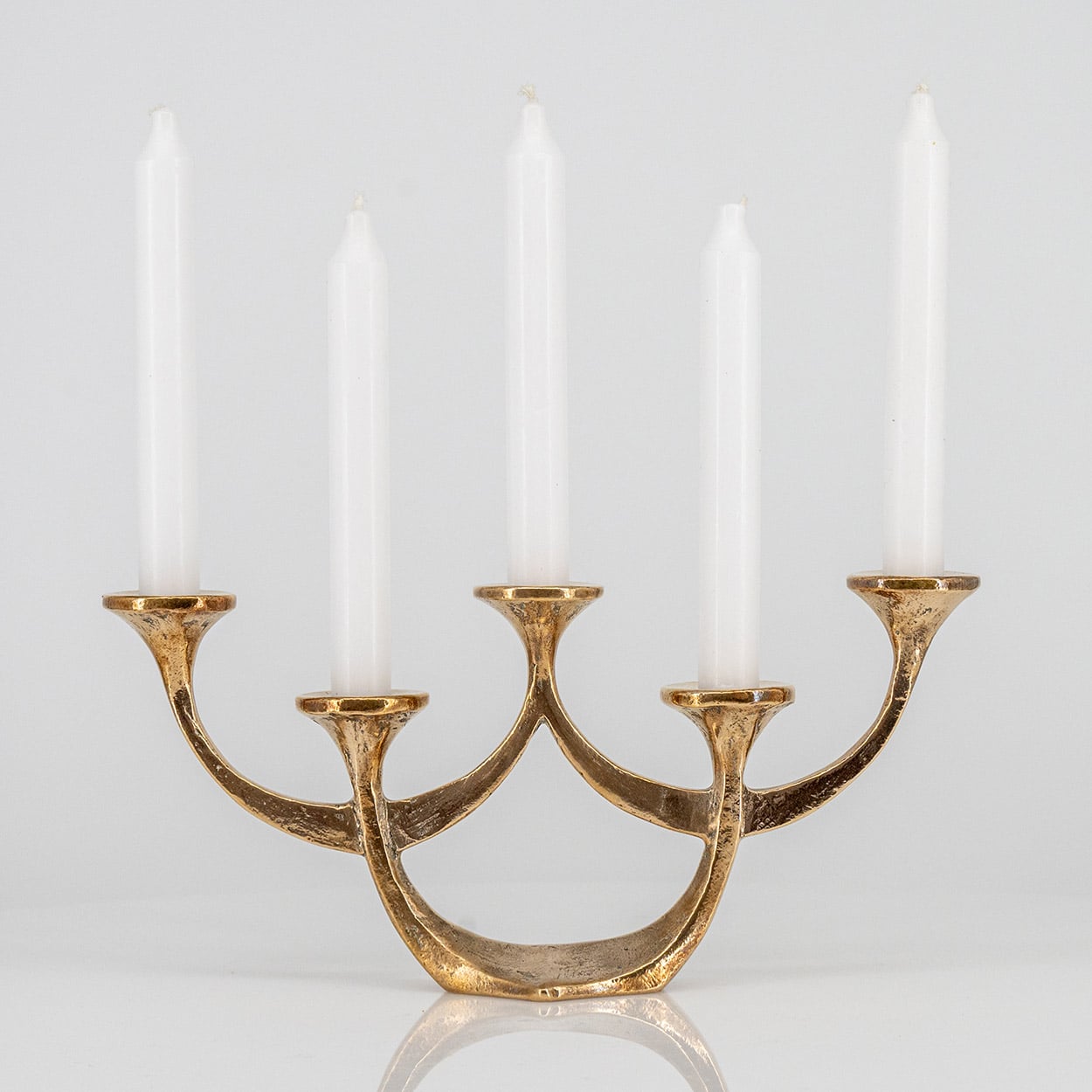 Five-Arm Bronze Handcrafted Table Candlesticks Tharjes, 1950 - Image 1