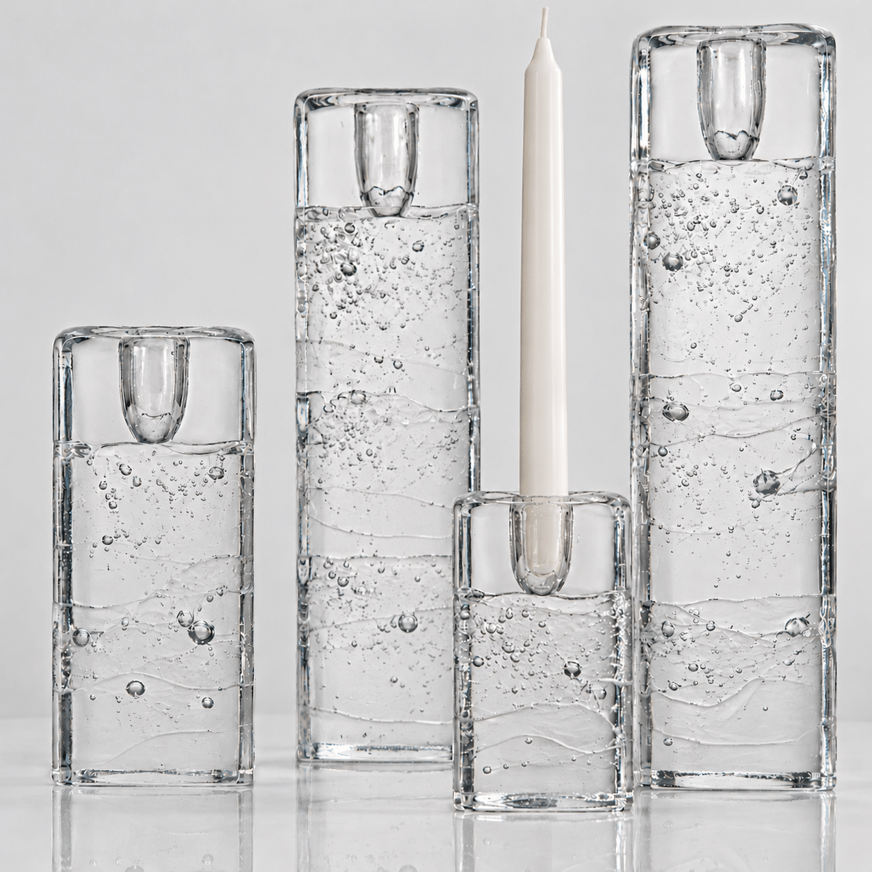 Set of 4 Ice Block Candleholders by Timo Sarpaneva, 1960s - Image 1