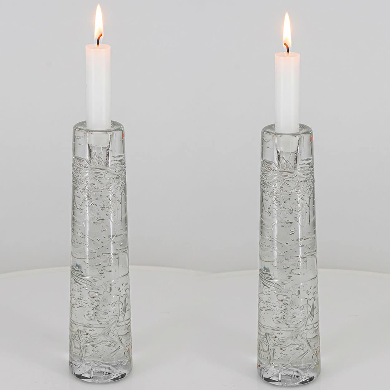1 of the 2 Glass Arkipelago Candleholders by Timo Sarpaneva, Iittala 1980 - Image 1