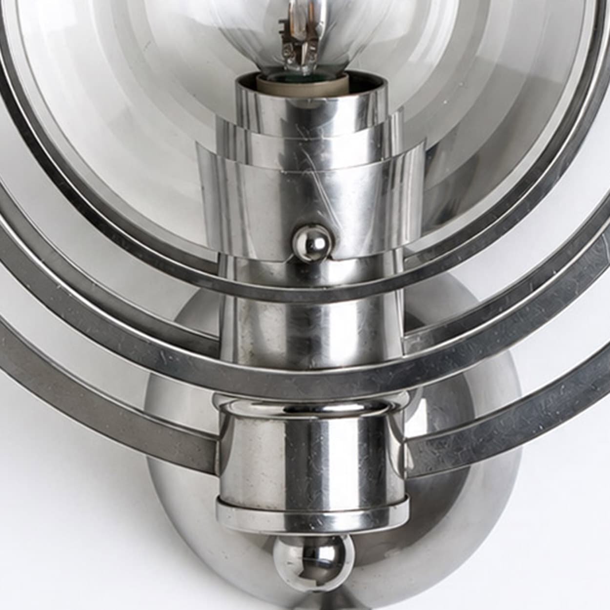 Pair Of Glass Chrome Wall Lights by Oscar Torlasco, Italy 1970 - Image 5