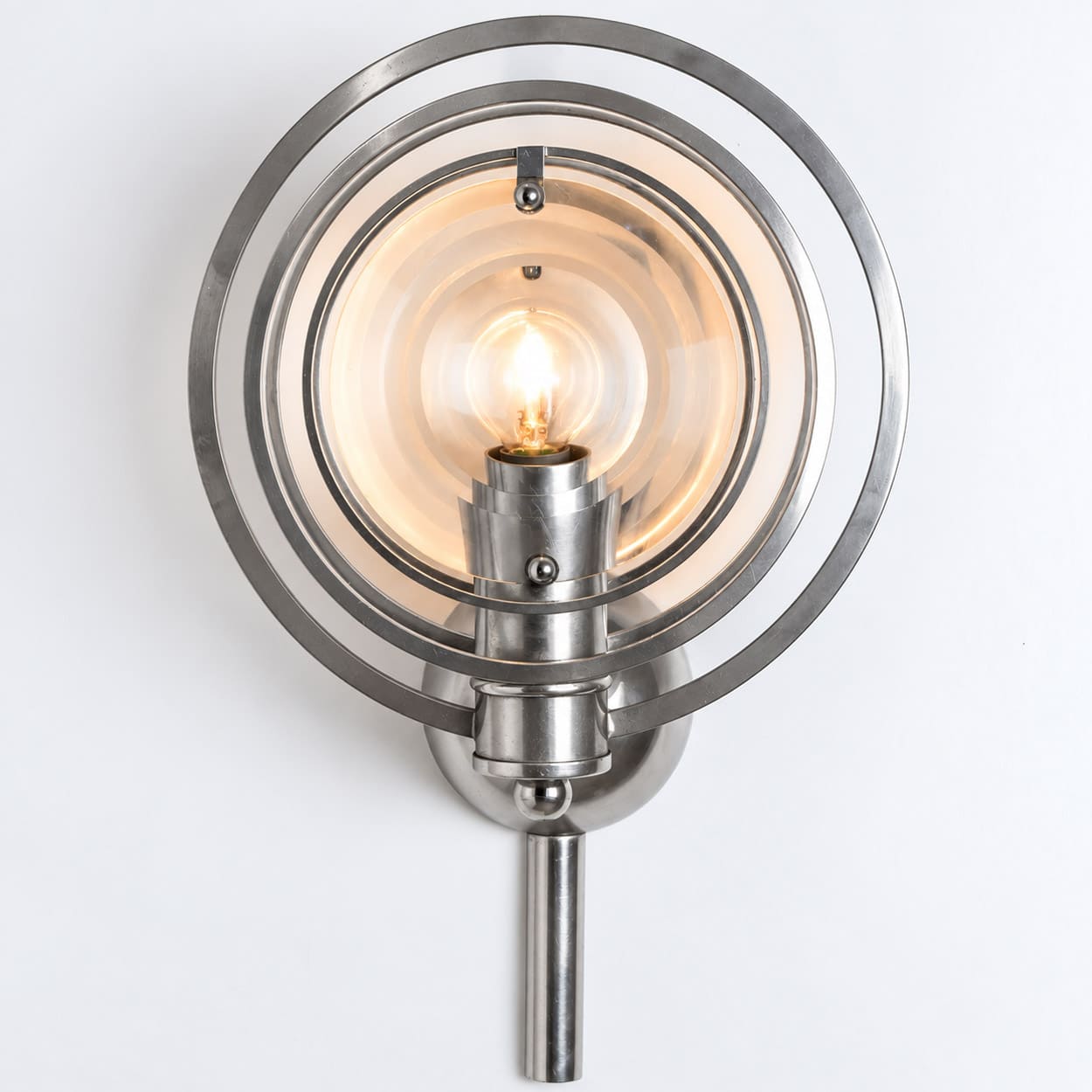 Pair Of Glass Chrome Wall Lights by Oscar Torlasco, Italy 1970 - Image 11