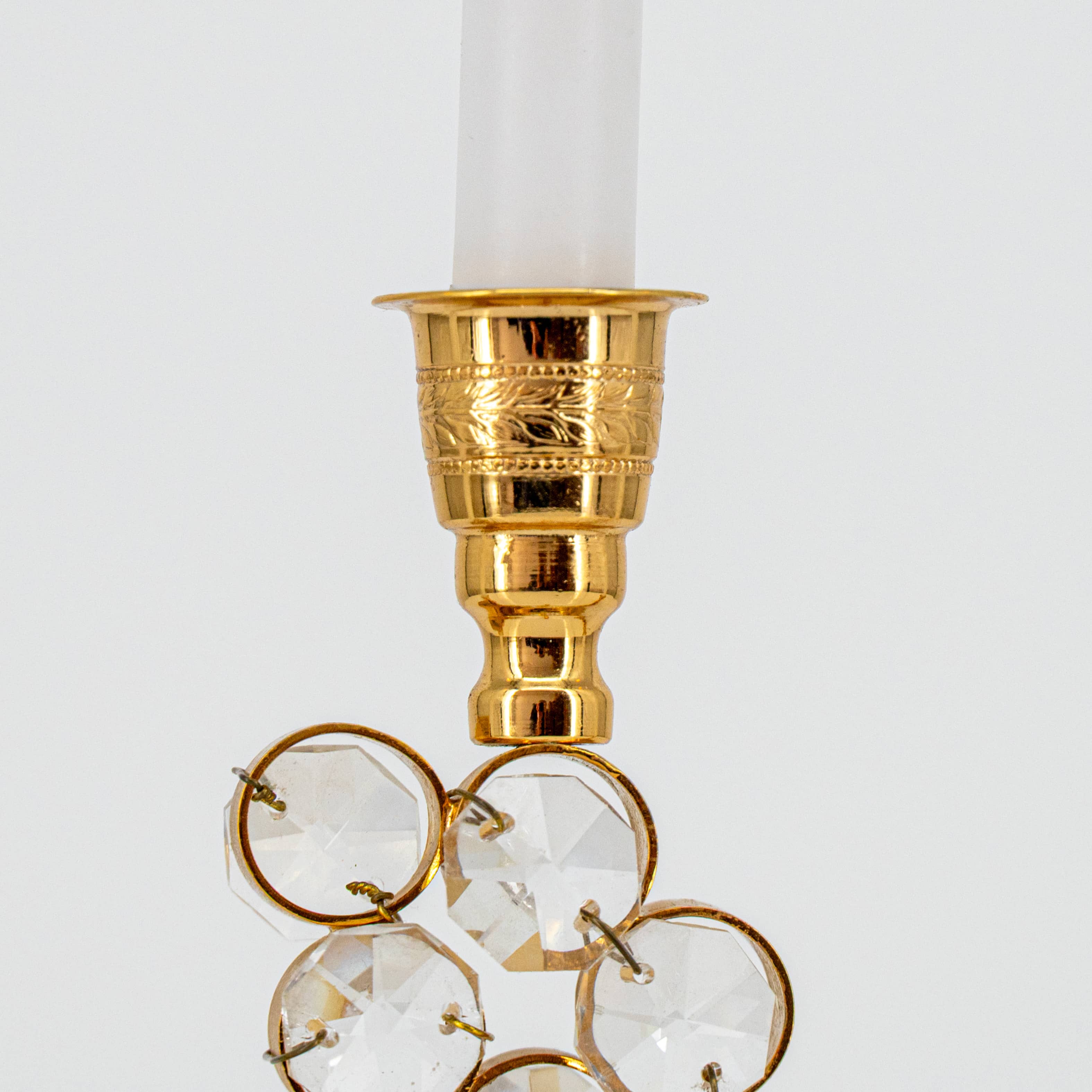 Gilded Palwa Jewel Crystal Candlestick Candelabra, 1960 - Image 11