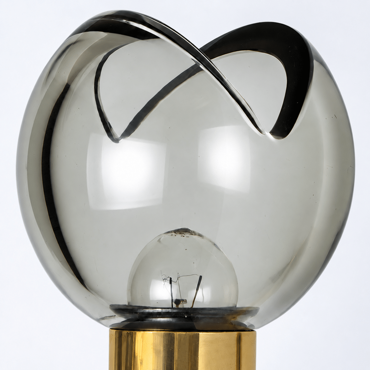 Pair of Wall Sconces with Brass and Glass Shades, Seguso, Italy 1960 - Image 3