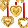 Set of Six 18K Gold-Plated Christmas Heart Ornaments by Georg Jensen, Denmark - Thumbnail Image 6
